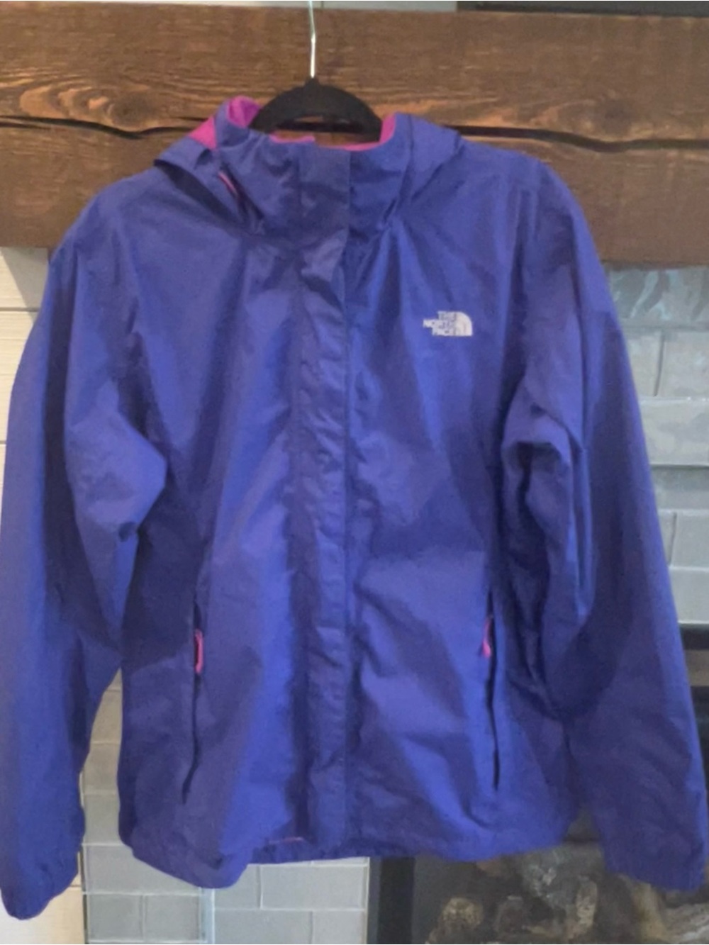 The North Face Womens Purple HyVent Waterproof Rain Hooded Jacket XL